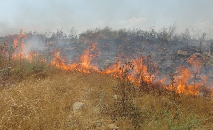 Antalya’da cezaevi inşaatı yakınında 3 buçuk dönüm arazi yandı