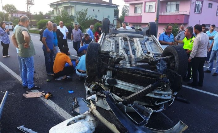 Samsun’da otomobil takla attı: 5 yaralı