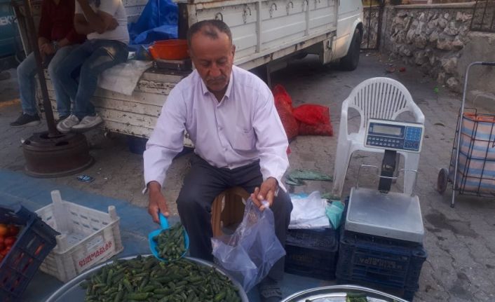 73 yaşındaki çiftçi hem üretiyor hem de ürettiğini satıyor