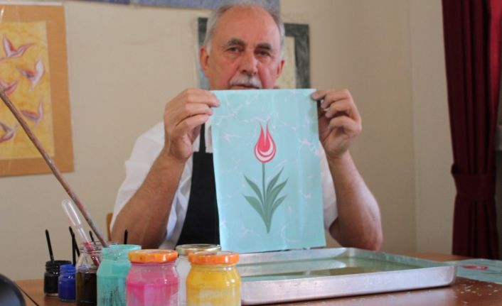 (Özel) Almanlara ’ebru sanatı’nı öğretip birçok Avrupa ülkesinde 20 sergi açtı