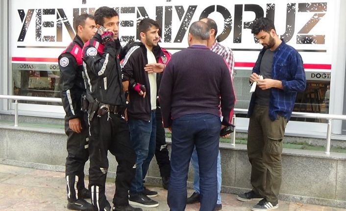 Polisten kaçarken ayakları dolandı