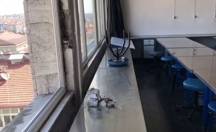 Tahliye kararı verilen Diş Hekimliği Fakültesi’nde oluşan hasar, böyle görüntülendi