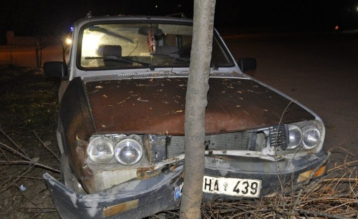 Direksiyon hakimiyetini kaybeden sürücü ağaca çarptı: 1 yaralı
