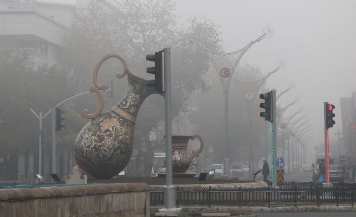 Erzincan’ı sis kapladı