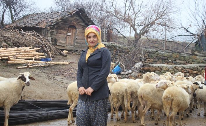 Genç kadın, 19 yaşında aldığı devlet desteğiyle 3 yıldır hayvancılık yapıyor