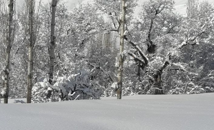 Tek katlı evler kar altında kaldı
