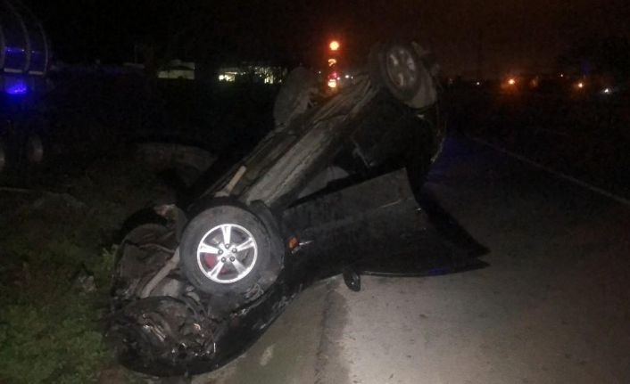 Yılbaşı gecesi alkollü sürücünün kullandığı otomobil takla attı: 1 ölü, 2 yaralı