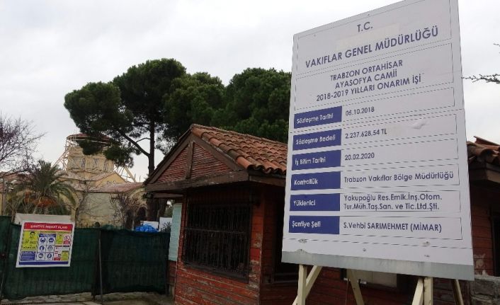 Ayasofya Camisi’nde restorasyon çalışmaları sürüyor