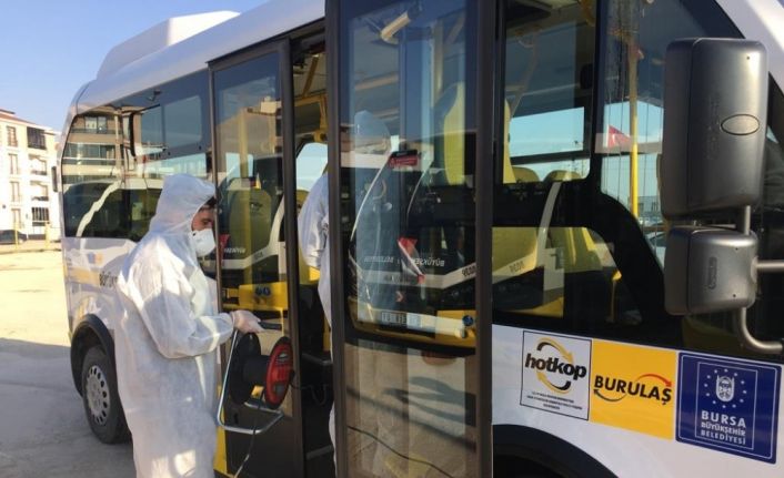 Bursa’da şehir içi otobüslerine korona önlemi
