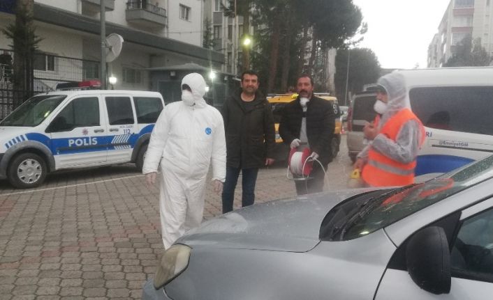 Emniyet binası ve araçlar dezenfekte edildi