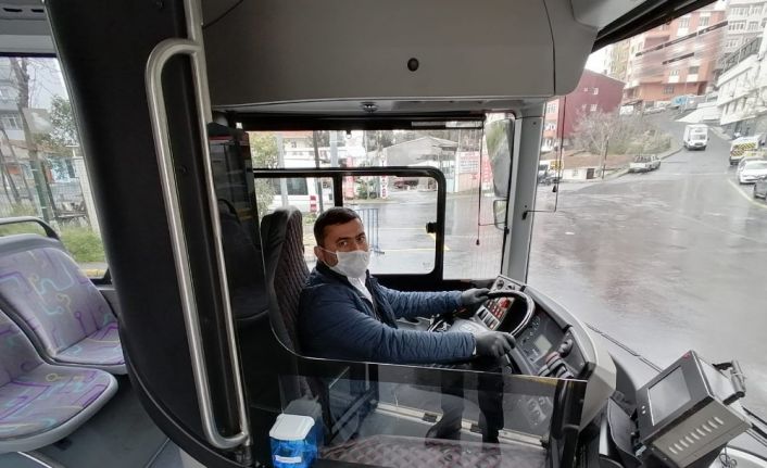 (Özel) Halk otobüsü şoföründen korona virüs mücadelesinde örnek davranış