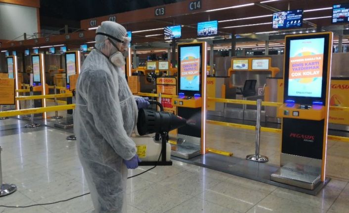 Sabiha Gökçen Havalimanı dezenfekte edildi