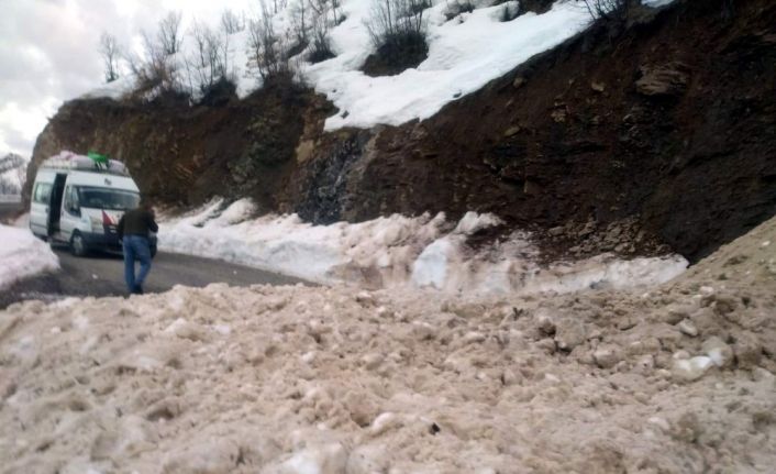Yolcu minibüsü çığ altında kalmaktan son anda kurtuldu