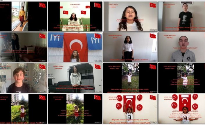 15 farklı şehirden 17 çocuk 23 Nisan için evlerinden İstiklal Marşı’nı okudu