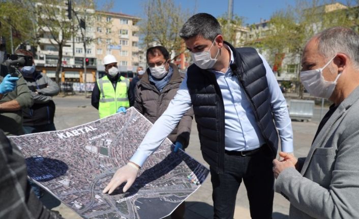 4 günlük korona kısıtlamasında Kartal’da alt yapı çalışması hız kazandı