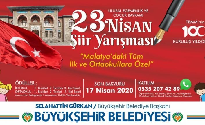 Büyükşehir Belediyesinden 23 Nisan şiir yarışması