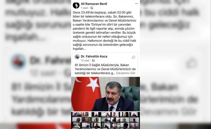 İl Sağlık Müdürü Benli, "Büyük sağlık ordusunun bir neferi olduğumuz için mutluyuz"