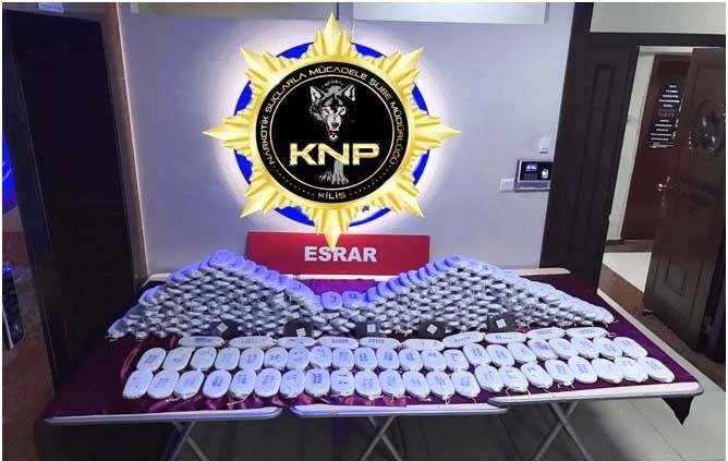 Kilis’te 91 kilo esrar ele geçirildi