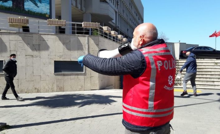 Zonguldak’ta Polisten fatura kuyruğuna megafonlu ikaz