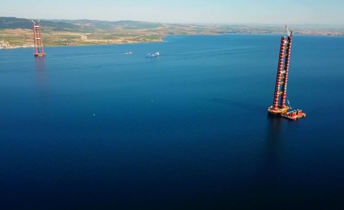 Çanakkale Boğaz Köprüsü’nün kuleleri 270 metreye ulaştı