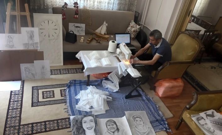 (Özel) "Nasıl yapıldığını görmem yetti" dedi, bin 400 maske üretti