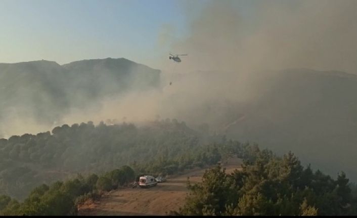 İzmir’de korkutan orman yangını: 2 helikopter, 9 arazöz müdahale ediyor