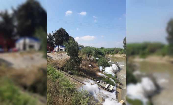 Tarsus’ta Kusun Deresi köpürdü