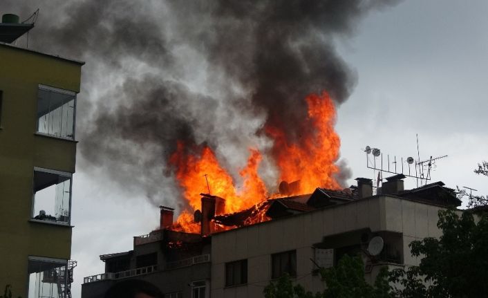 Yangını film gibi seyredip, cep telefonuyla görüntülemeye çalıştılar