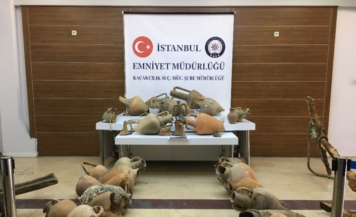 Arnavutköy’de Roma ve Bizans dönemine ait 39 tarihi eser ele geçirildi