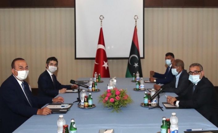 Bakan Çavuşoğlu, Libya Devlet Yüksek Konseyi Başkanı el-Mişri ile görüştü