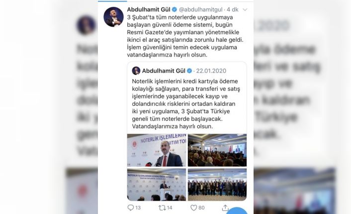 Bakan Gül: "Güvenli ödeme sistemi ikinci el araç satışında zorunlu hale geldi"