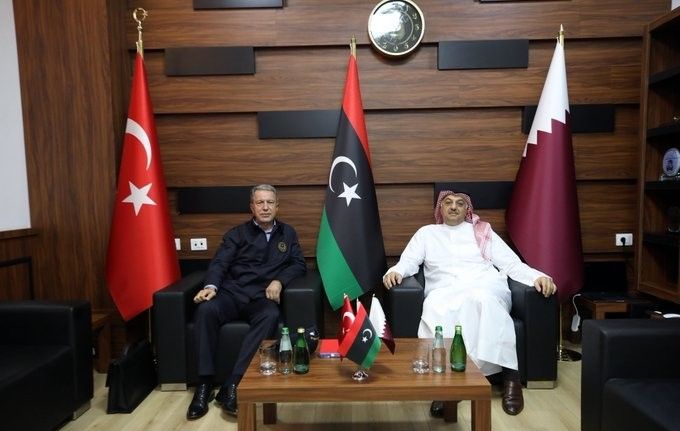 Millî Savunma Bakanı Hulusi Akar, Libya ziyaretinde Katarlı mevkidaşı ile görüştü