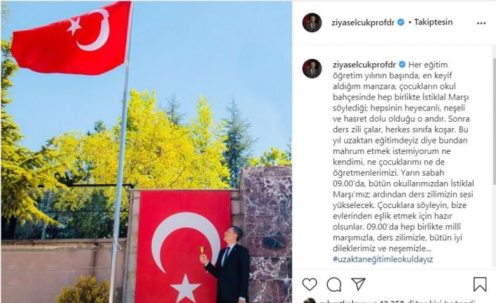 Milli Eğitim Bakanı Selçuk: "Yarın sabah 09.00’da, bütün okullarımızdan İstiklal Marşı’mız; ardından ders zilimizin sesi yükselecek"