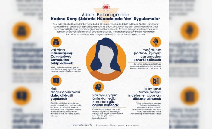 Adalet Bakanlığı kadına yönelik şiddetle mücadelede yeni uygulamaları hayata geçiriyor