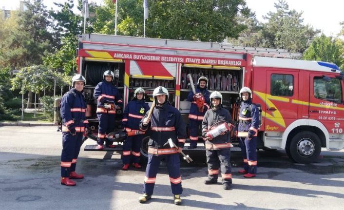 Ankara Siteler İtfaiyesi eğitimi renkli görüntülere ev sahipliği yaptı