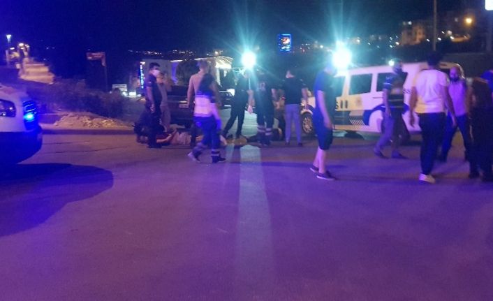 Bıçak çekip haraç kesmek istediği kişi tarafından ayağından vurulan şahıs yaralandı