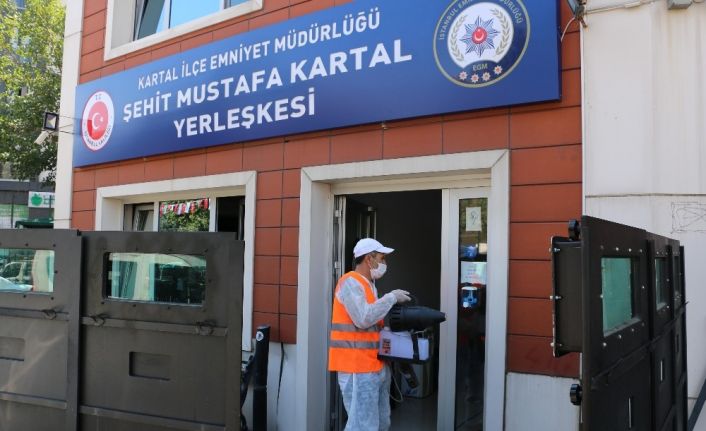 Kartal Belediyesi dezenfekte çalışmalarına polis merkezleri ile devam etti