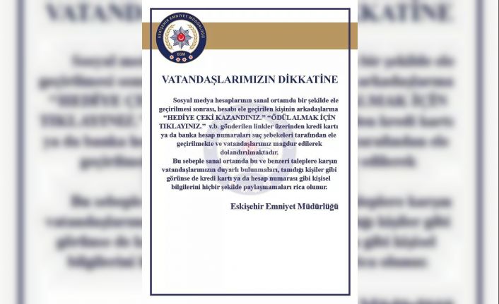 Polisten vatandaşlara sanal dolandırıcılık uyarısı