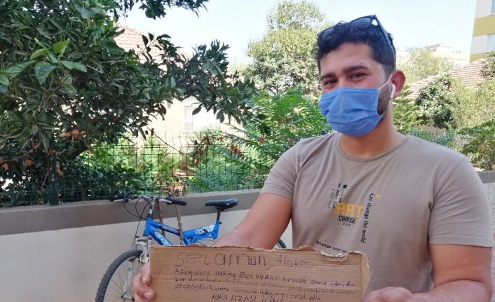 Çaldığı bisikleti 3 gün sonra özür ve af notuyla geri bıraktı