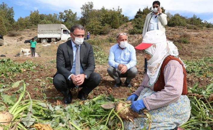 Çiftçi ile gönül bağı kuran Vali Balcı pancar çiftçisi ile buluştu
