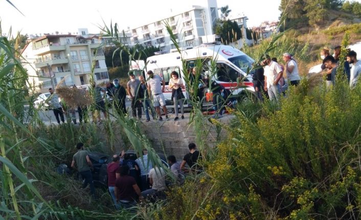 Kaza yapan otomobil dere yatağına uçtu: 1 yaralı