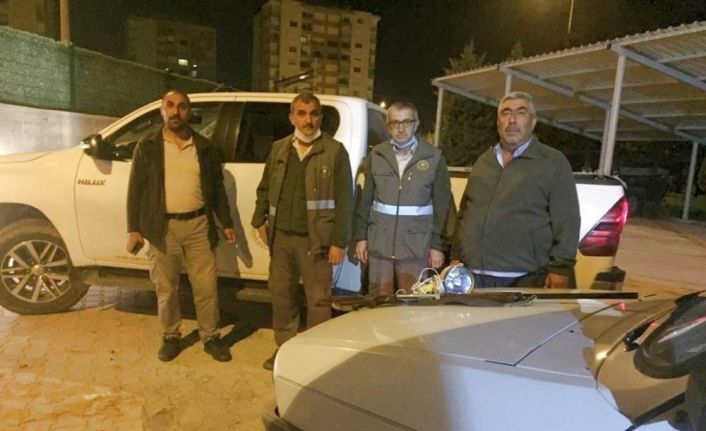 Konya’da far avı yapan 3 avcıya 5 bin 634 lira ceza