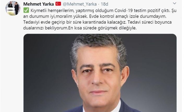 Şırnak Belediye Başkanı Mehmet Yarka’nın korona virüs testi pozitif çıktı