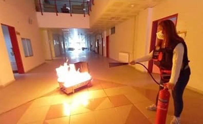 ADÜ’de yangın,  arama-kurtarma ve tahliye tatbikatı düzenlendi