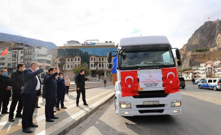 Amasya’dan İzmirli depremzedelere yardım tırı