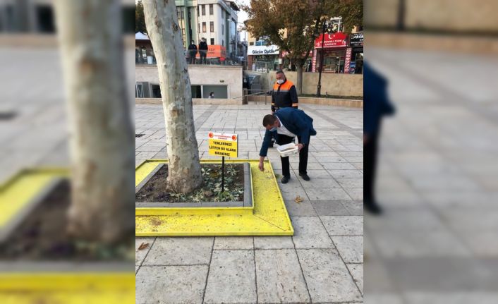 Başkan Vidinlioğlu, Nasrullah Meydanında güvercinleri besledi