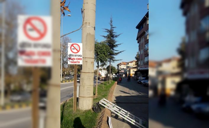 Belediyeden yasak alanlara uyarı tabelası