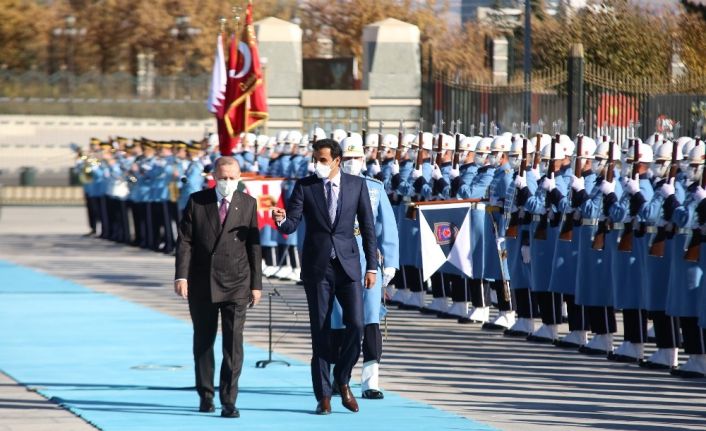 Cumhurbaşkanı Erdoğan, Katar Emiri Al Sani’yi resmi tören ile karşıladı