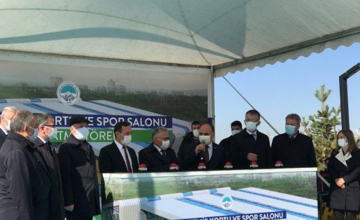 Kayseri’de 2 adet tenis kortu ve spor salonunun temeli atıldı