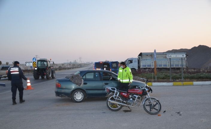 Konya’da otomobil ile motosiklet çarpıştı: 2 yaralı